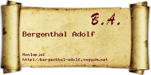 Bergenthal Adolf névjegykártya